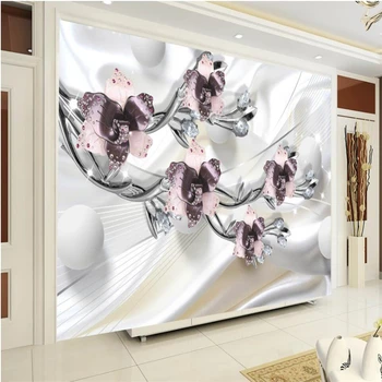 beibehang Europe 3D 3D диамантени цветя, бижута стената на поръчка голям стенопис екологичен коприна материал тъканни тапети