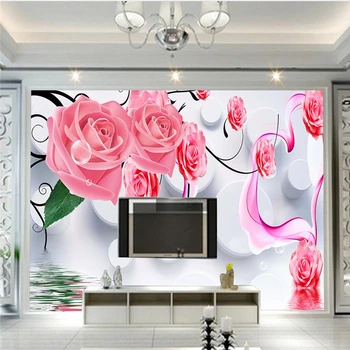 beibehang Персонализирани тапети по поръчка 3D стерео пресни минималистичные рози на заден план стени, тапети за стени d 3