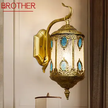 BROTHER монтиран на стената лампа в средиземноморски впечатлява със своя бохемски стил, творчески лампа, стенни лампи, led декор за дома, спални