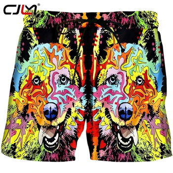 CJLM, нов продукт, унисекс с 3D принтом куче, на едро, големи мъжки плажни шорти, цветни забавни животни