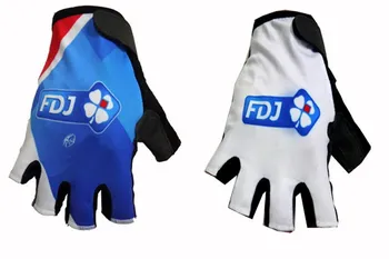 Classic FDJ Team, 2 ЦВЯТА, един чифт спортни летни ръкавици от Джърси на половин пръст за велоспорта, МТБ, Пътен планинско Колоездене, колоездене гел ръкавици