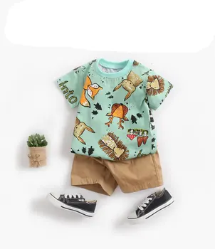 Coola/праскова дрехи за малките момчета, летни памучни комплекти за новородено, спортна тениска за момчета + къси Панталони, комплекти, дрехи за деца, костюми за бебета