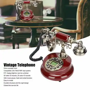 CT-8026 Ретро Стационарен телефон, Кабелна Старомодна Антикварен телефон, Подходящи за дома и офиса Здрава конструкция и метален материал