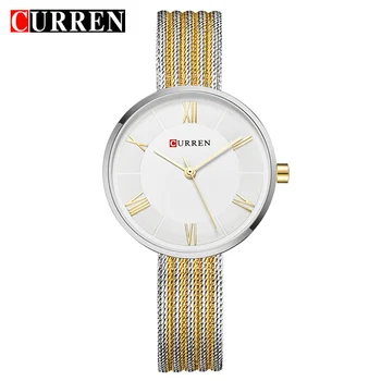 Curren Watches Woman 2020 Известна Марка Елегантни Дамски Златен Часовник С Римски Цифри Дамски Ръчен Часовник Водоустойчив Relogio Feminino