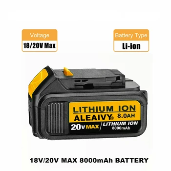 DCB200 20V 8.0 Ah Сменяеми Литиево-йонна батерия, Съвместима с Электроинструментами Dewalt 18 Volt MAX AY 18650, Литиеви батерии