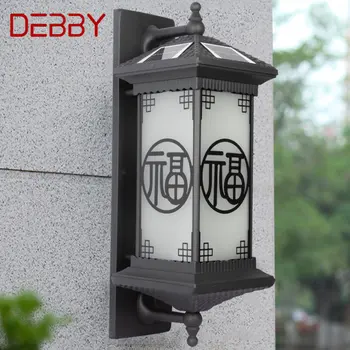 DEBBY Открит и Слънчев, с монтиран на стената лампа Творчески черен Тела-аплици LED Водоустойчива IP65 за къщи, вили, тераси, двор