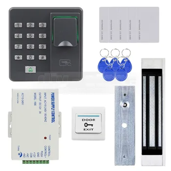 DIYSECUR Биометричен пръстов Отпечатък RFID 125 khz Парола Клавиатура Система за Контрол на Достъпа До Врати Комплект + 180 кг Електрически Магнитен Заключване