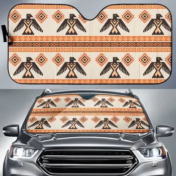 Eagle Aztec Pattern Print Автоматично сенника на Предното Стъкло на колата, прозорец на кутията, козирка