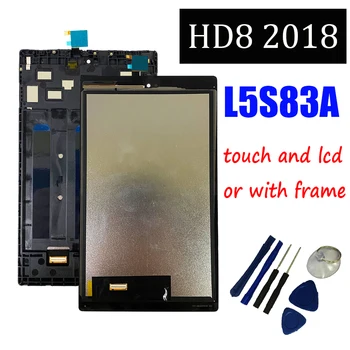 HD8 8th Генерал 2018 L5S83A за LCD дисплей Amazom Fire, сензорен дисплей, дигитайзер, стъкло в събирането + рамка