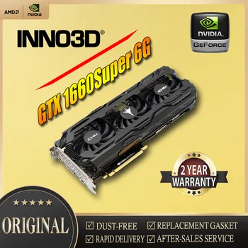 INNO3D видео карти NVIDIA Geforce GTX 1660Super 12nm 192 bit 8pin 6G С трикратно С Феновете GDDR6 За Слот на Видеокартата се Използва GPU