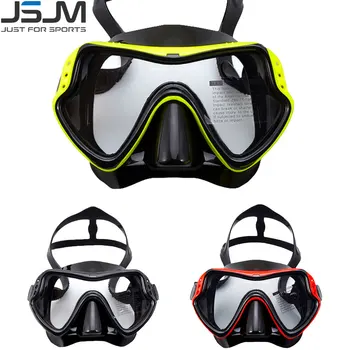 JSJM Професионална Маска за гмуркане с акваланг, Очила за подводно плуване, силиконова панорамна маска за гмуркане за възрастни, очила за гмуркане с шнорхел