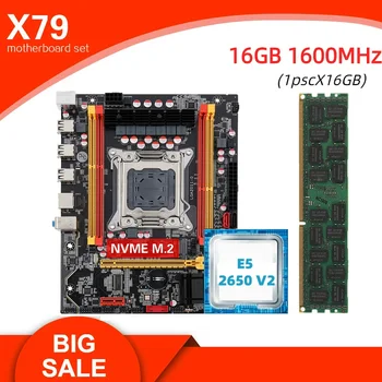 Kllisre X79 комплект дънната платка Xeon LGA 2011 combo E5 2650 V2 процесор 1 бр. x 16 GB оперативна памет DDR3 1600 ECC RAM