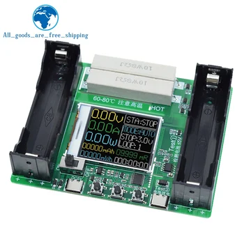 LCD дисплей Type-C, тестер от капацитета на батерията, ма, МВтч, литиева батерия, цифров модул детектор на мощността на батерията, тестер батерия 18650