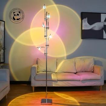 Led лампа със сянката атмосфера, метален блясък, скандинавски минималистичен дизайн креативен лампа, проекция на задната стена, етаж лампа