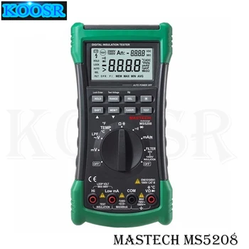 MASTECH MS5208 6600Counts Цифров мултицет True RMS ac напрежение, ток, температура, тестер за измерване на съпротивление на изолация, мегаомметр