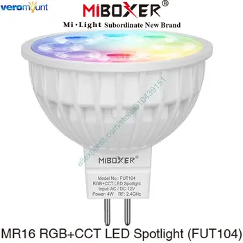 MiBoxer FUT104 4 W MR16 RGB + CCT led Прожектор AC/DC 12 2,4 ГРАМА на 4 зони RF Дистанционно Управление Смартфон приложение, WiFi Алекса Google Гласово Управление