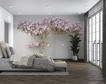 Milofi personnalisé grande impression 3D Floral romantique floral arbre fond d ' écran décor toile peinture