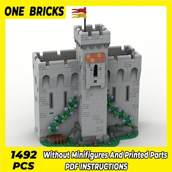 Moc Строителни Блокове модел на крепостта Кулата на Замъка Защитни технически Тухли си САМ 