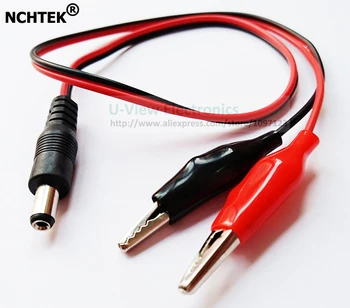 NCHTEK DC 5,5x2,1mm, включете червено и черно соединительному кабел с щипка 