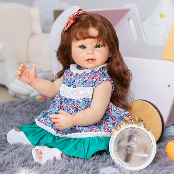 NPK 55 см силиконова кукла Реборн за цялото тяло, мека на допир, Бони, принцеса за момиченца, идеални подаръци за деца, играчка за баня