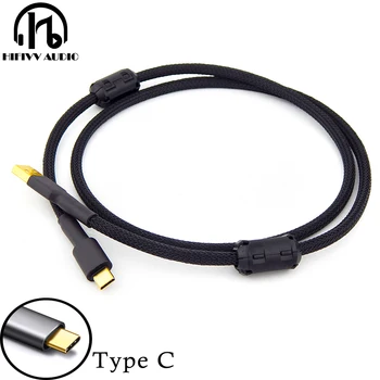 OTG usb line hifi, USB-кабел с два магнитни пръстена, позлатен кабел за усилвател КПР от USB A до USB type C