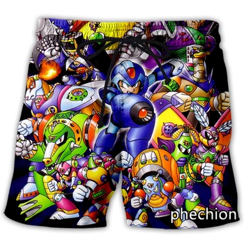 phechion/Нови Мъжки/Дамски Ежедневни Панталони с 3D Принтом Mega Man, Модни Градинска Дрехи, Мъжки Свободни Спортни Шорти A180