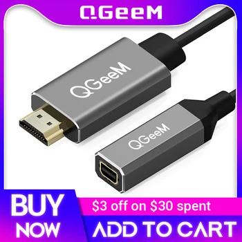 QGeeM Конвертор HDMI в Mini DisplayPort Кабел-адаптер 4K x 2K HDMI в Mini DP Адаптер за Системи, Оборудвани с HDMI Mini DP-HDMI