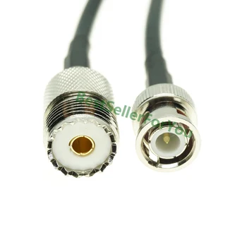 RG58 UHF SO-239 Женски конектор SO239 до штекеру BNC RF-Коаксиален кабел за връзка с косичкой