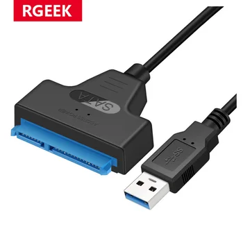 RGEEK 20 cm SATA 3 Кабел Sata-USB адаптер 6 gbps за 2,5 Инча(ове) на Външен SSD HDD Твърд диск 22 Pin Sata III Кабел USB 3.0 Портове и конектори