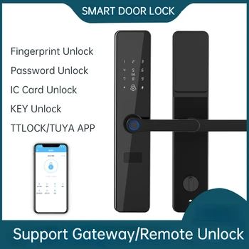 Smart Sasha/TTlock APP Телефон дистанционно управление автоматично заключване на вратите с пръстов отпечатък Електрически парола Кодекс брой IC карта, система за заключване с ключ