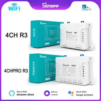 SONOFF 4CHPROR3 4 Банда Wifi Умен дом прекъсвач Безжично дистанционно управление Wifi Ключ Релеен Модул чрез eWeLink Алекса Google Home