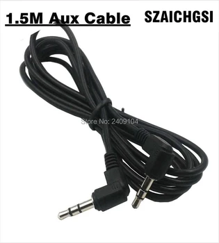 SZAICHGSI 1,5 м 90 градуса Ъгъл Вид Стерео Аудио 3,5 мм Plug 3,5 мм Plug Авто Aux аудио кабел на едро 100 бр./лот