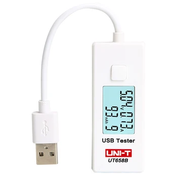 USB-тестер UNIT UT658B Ponsel Компютър Теганган Пенгисиан Energi Saat Инициативи Монитор LCD Лампа Латар