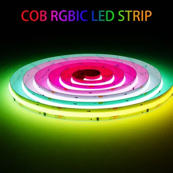 WS2811 720 светодиода/M RGBIC COB Led лента Адресуемого цвят Мечти 12 мм ПХБ WS2812B WS2812 Гъвкава Лампа с Висока Плътност RA90 DC12/24V