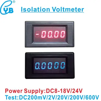 YB5145Ai Led Цифров Волтметър с изолация за постоянен ток, DC 200mV 2V 20V 200V 600V Измерване на Напрежение 0,4 