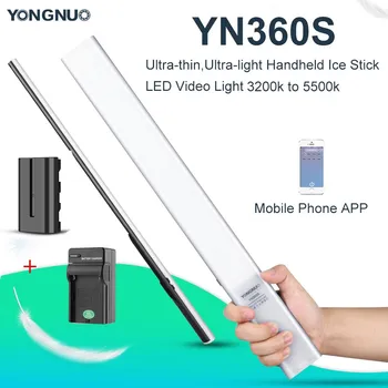 Yongnuo YN360S-ультратонкая, сверхлегкая преносима ледената пръчка с led подсветка за запис на видео от 3200 до 5500 К, управлявани с помощта на приложения за телефон, led подсветка камера
