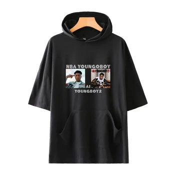 YoungBoy Never Счупи Again Мъжки/Женска тениска с качулка, однотонная фланелки, Блузи с къс ръкав, с модерна риза в стил Харадзюку