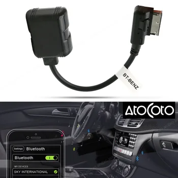 Автомобилен Bluetooth-модул AtoCoto за Benz, жак MMI, интерфейс, безжична аудио вход, радио, стерео уредба, кабелен адаптер Aux