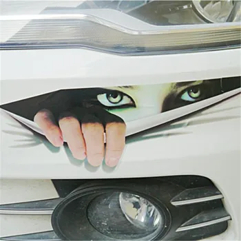 Автомобилен Стайлинг Забавен стикер за автомобил 3D Очите Выглядывающего чудовище, водоустойчив Стикер на прозореца на купето с выглядывающими очи, Автоаксесоари