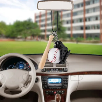 Автомобилни висящи бейзболни ръкавици, Висящи украшения за прилеп, Украса огледала за обратно виждане в колата, подвесная покритие за Стайлинг на автомобили