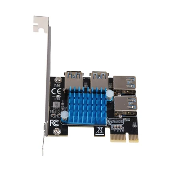 Адаптер PCI-E до PCI-E от 1 до 4 слота PCI-Express от 1x до 16x USB 3.0 Специална карта Майнинга Pcie Конвертор за Майнинга БТК N2UB