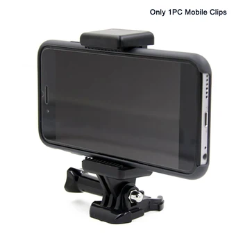 Аксесоар за преносим камери черен цвят, Регулируема закопчалка с отвор за винта 1/4, притежателя на телефона, скоба, скоба, адаптер за статив за GoPro