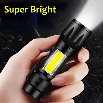 Акумулаторна батерия led фенерче с висока мощност и мини-увеличение, водоустойчив тактически фенер за нощуване на открито, Мощна лампа, Новост