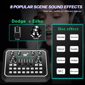 Аудиомикшер Звукова платка Конзола настолна система е Съвместима с повечето приложения Пей
