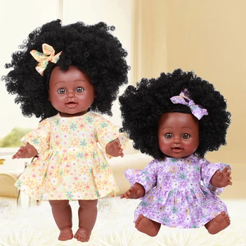 Афроамериканская кукла Реборн, имитирующая черна кукла с емайл, Играчки за момичета, реалистични виртуални кукли, забавни детски Играчки, Подаръци за Деца