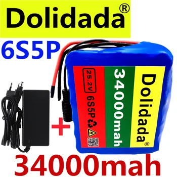 Батерия 24V 6S5P 18650 Литиево-йонна батерия 25,2 V 34000Mah Elektrische Fiets Bromfiets/Електрическа/акумулаторна Литиево-йонна батерия Accu