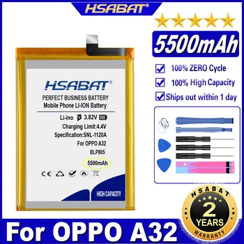 Батерия HSABAT BLP805 5500 mah за OPPO A16 A32 а a53 A54 CPH2269 PDVM00 CPH2127 CPH2131 CPH2239 на Батерията