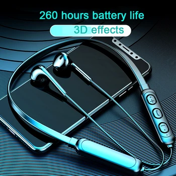 Безжична Bluetooth слушалка, подвешиваемая на шията, на стерео слушалки с шумопотискане, спортни слушалки, музикални слушалки, геймерские TWS с микрофон