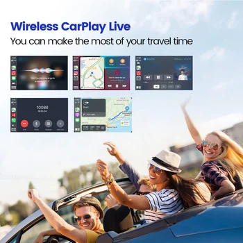 Безжична автоматично адаптер CarlinKit за Android, поддръжка на безжичен ключ CarPlay, кабелна огледало на екрана на Apple и Android