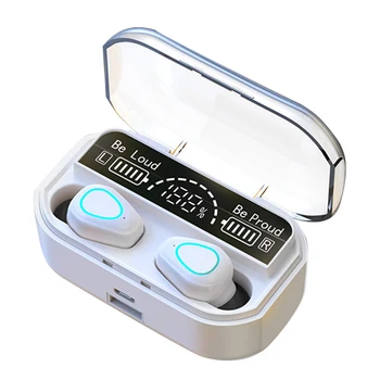Безжични слушалки хендсфри, съвместими със звук на HIFI 5.2 с микрофон, стерео, Работещ на led екран, намаляване на шума в ушите